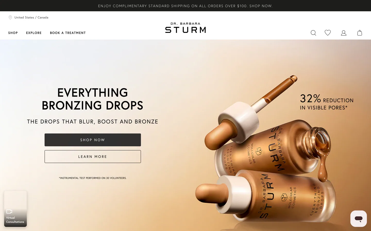 Quick category filters at Dr. Barbara Sturm