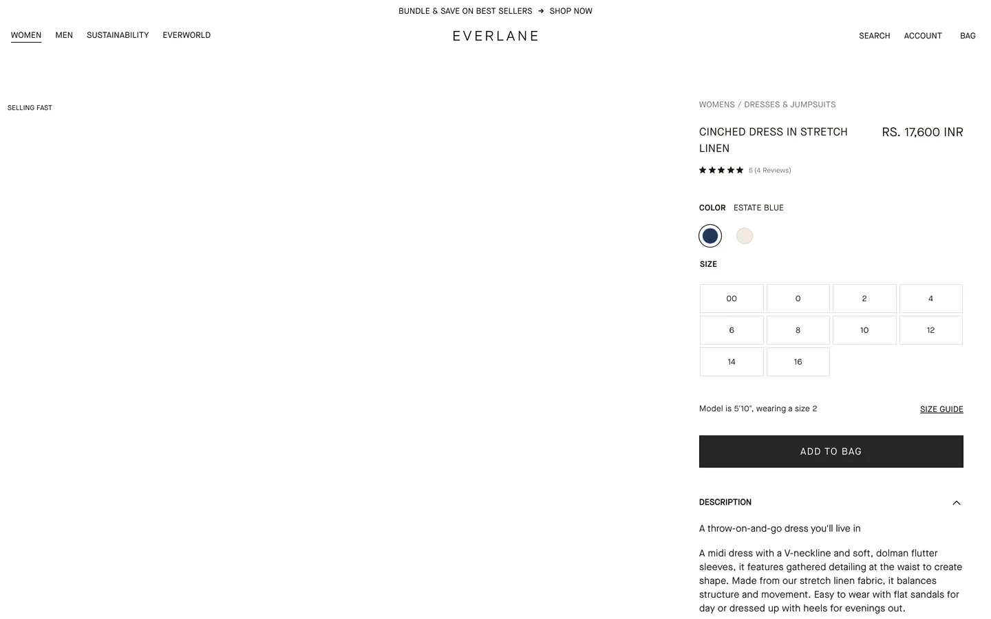 Allergen warning at Everlane