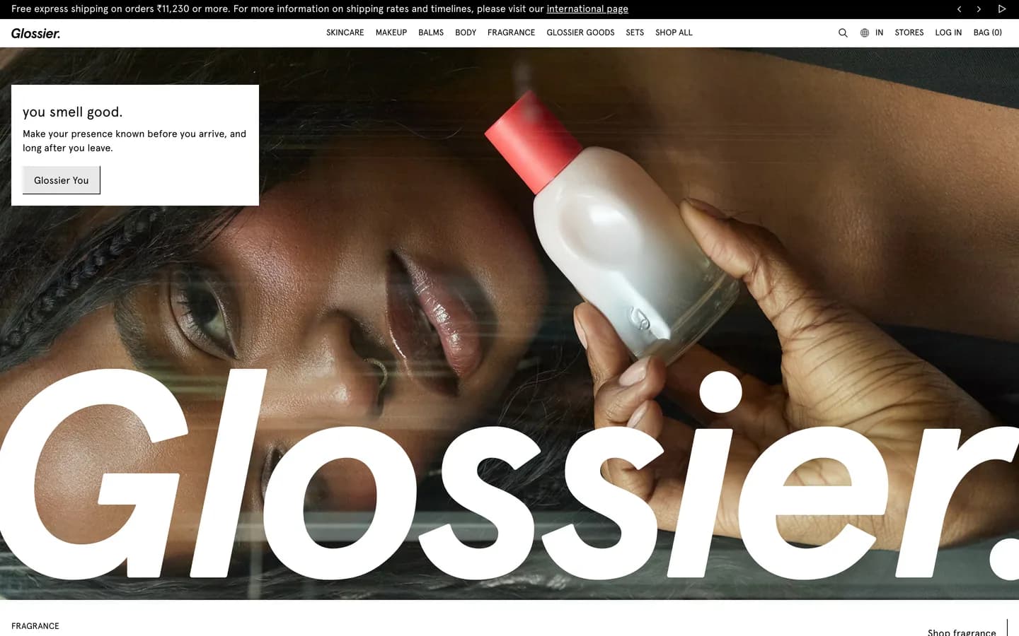 Age verification at Glossier