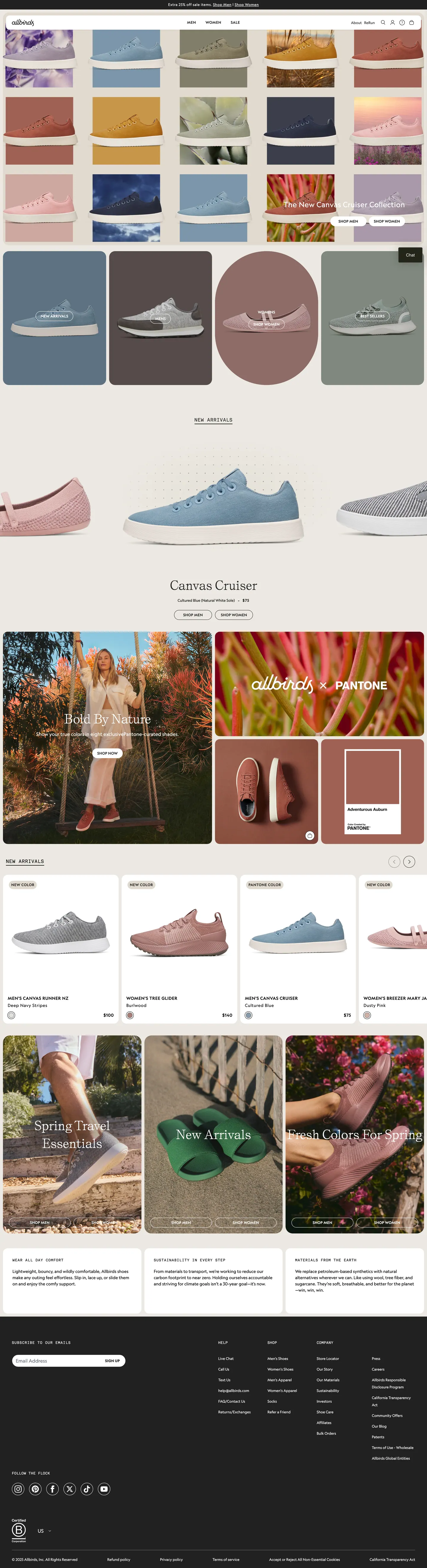 Live chat widget at Allbirds — annotated example