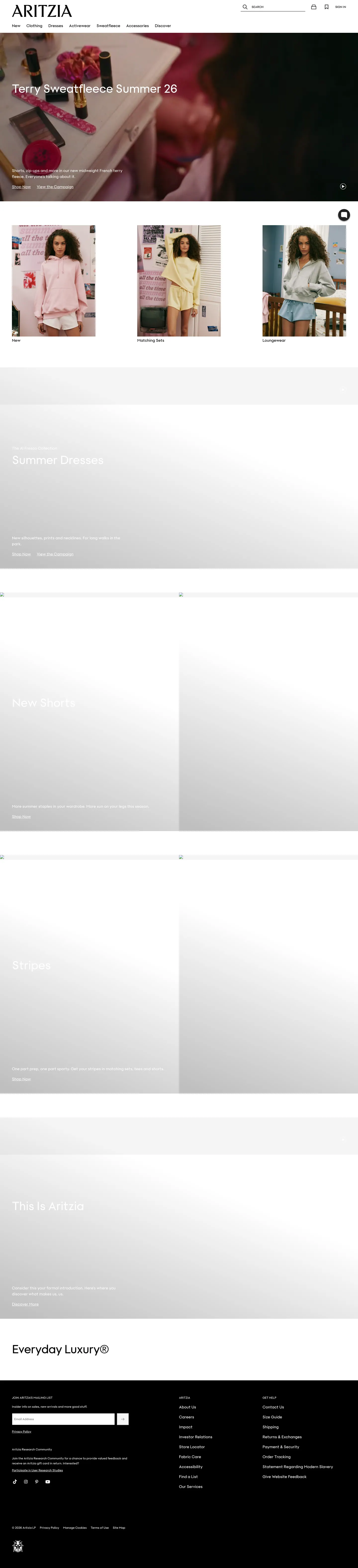 Screenshot: Urgency timer on Aritzia