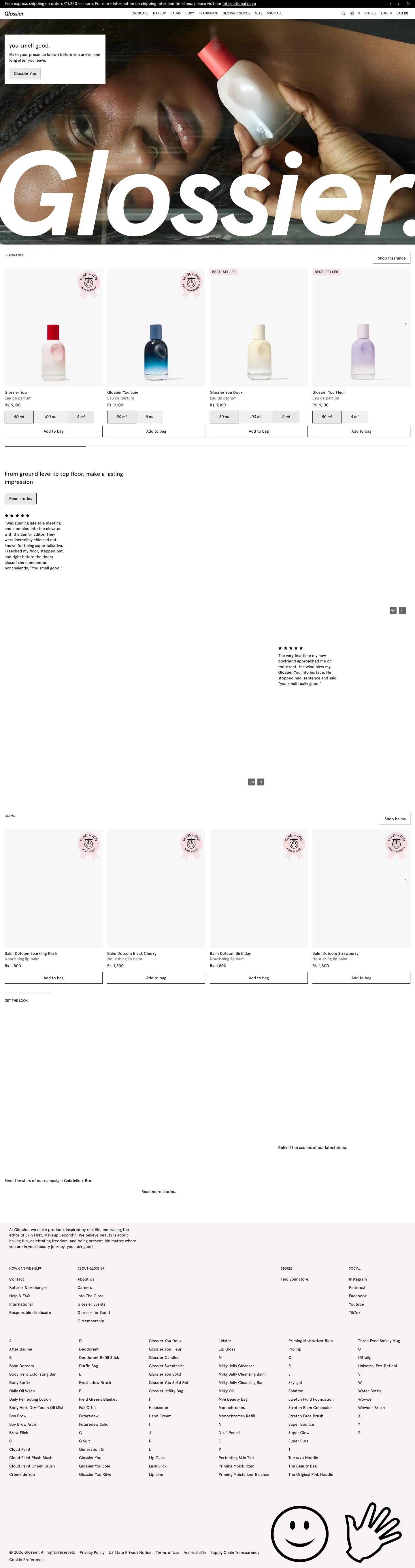 Screenshot: Age verification on Glossier