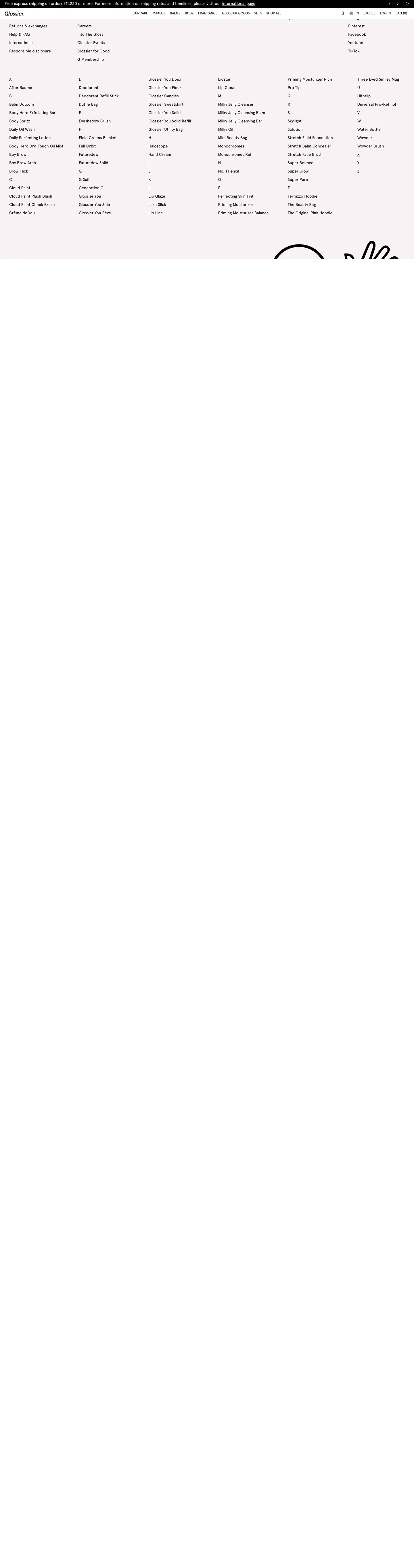 Screenshot: Breadcrumb on Glossier